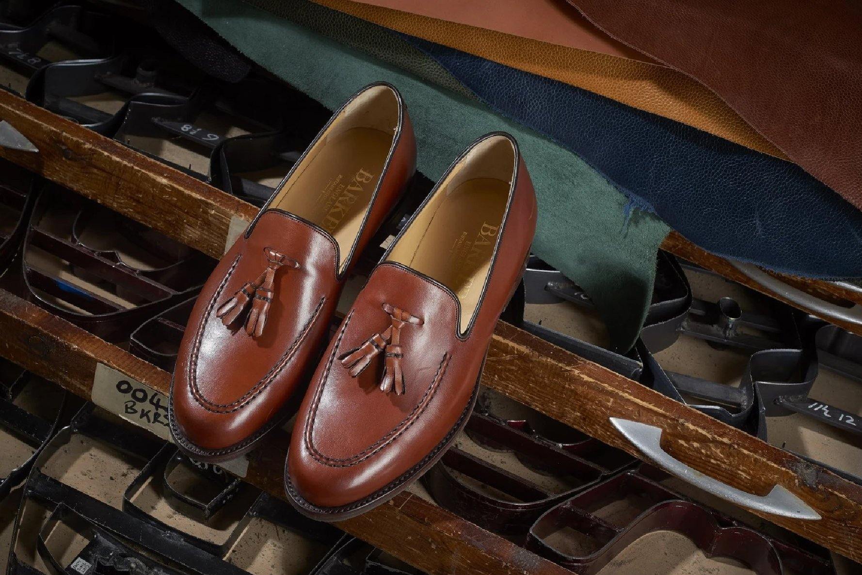 Barker Shoes Men's Caruso Burgundy Hi-Shine Penny Loafer