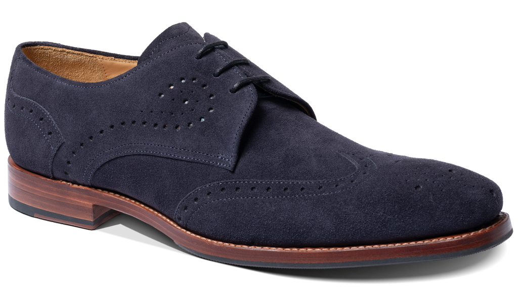 George - Dark Blue Suede | Barker Shoes Rest of World display picture 1