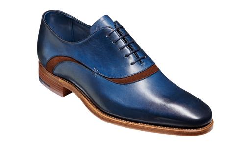 Emerson - Navy Handpainted Polo Suede - Barker Shoes Rest of World