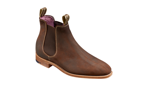 Gina - Mid Brown Waxy Suede - Barker Shoes Rest of World