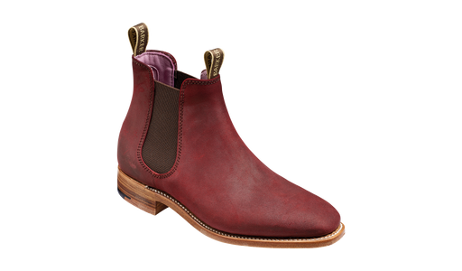Gina - Plum Waxy Suede - Barker Shoes Rest of World