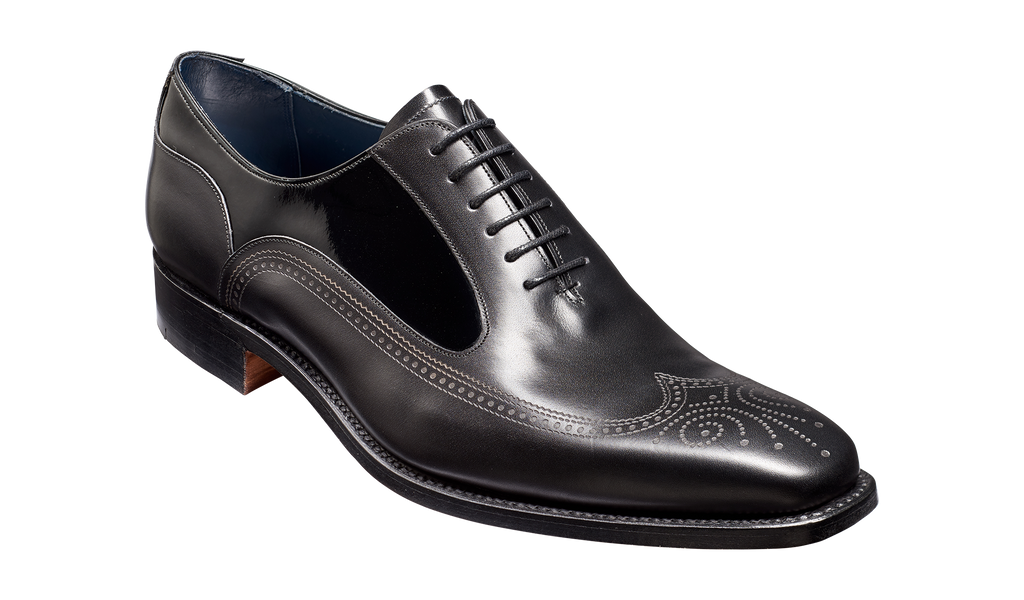 Harding Black Calf Patent Barker Shoes Rest of World