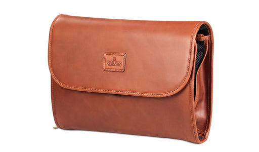 Selkirk – Hanging Wash Bag Brown Oiled Pull-Up