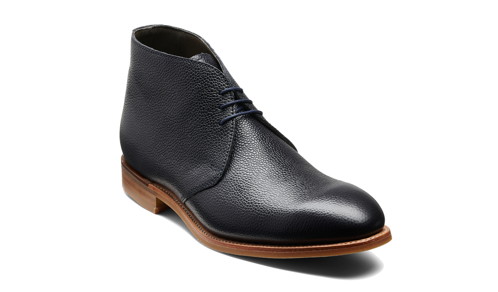 Burwick - Navy Grain | Barker Shoes Rest of World