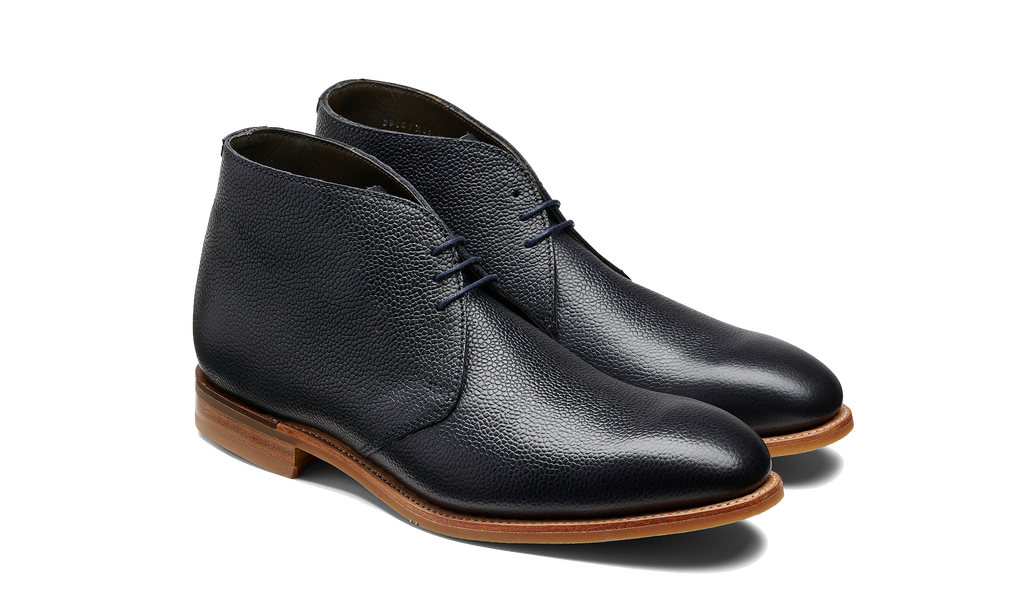 Burwick - Navy Grain | Barker Shoes Rest of World