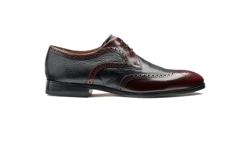 Salcombe – Burgundy Hi-Shine / Black Deer Skin