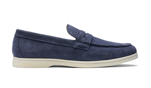 Santiago - Navy Suede White Sole