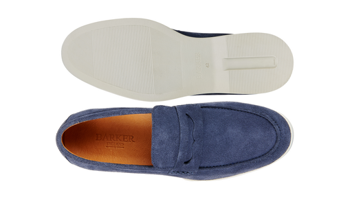 Santiago - Navy Suede White Sole