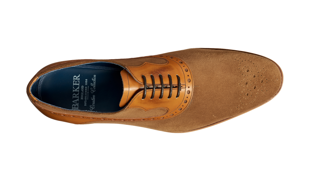 Elliot - Snuff Suede / Cedar Calf - Barker Shoes Rest of World
