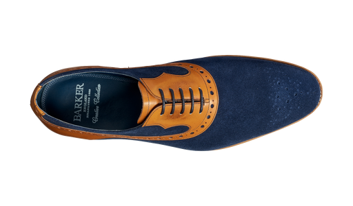 Elliot - Navy Suede / Cedar Calf - Barker Shoes Rest of World
