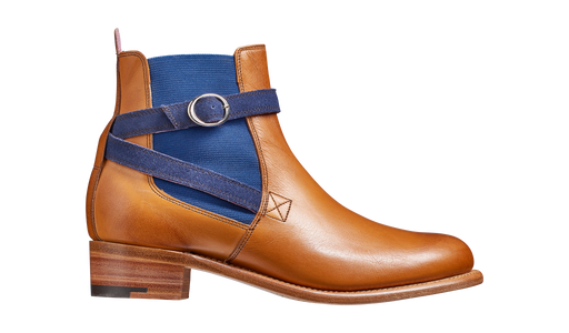 Alexandra - Cedar Calf / Blue Strap - Barker Shoes Rest of World