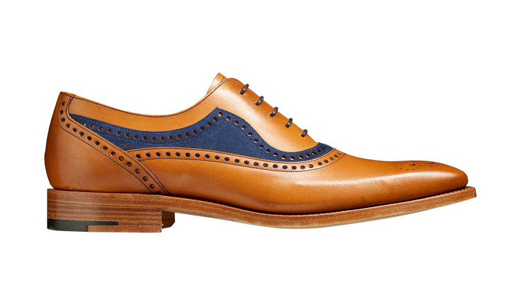 Brandon - Cedar Calf / Navy Suede - Barker Shoes Rest of World