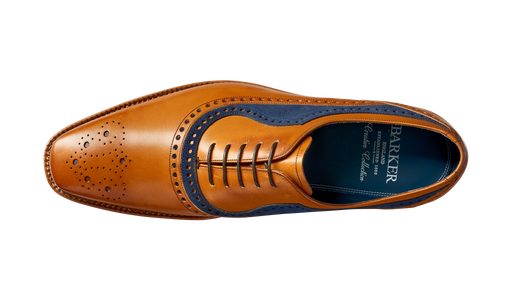 Brandon - Cedar Calf / Navy Suede - Barker Shoes Rest of World