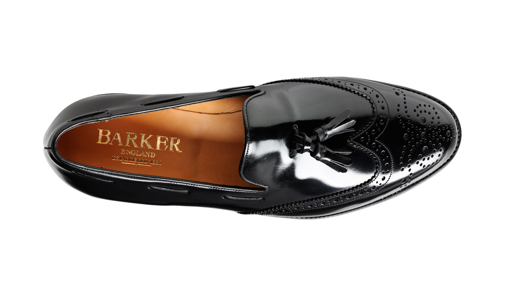Clive - Black Hi-Shine - Barker Shoes Rest of World