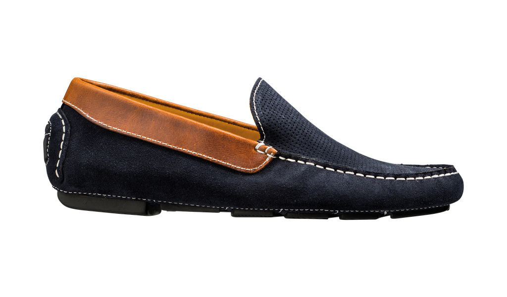 Denby - Navy Suede / Brown Collar - Barker Shoes Rest of World