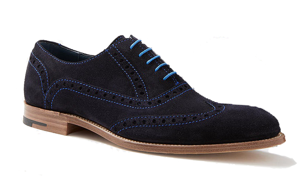 Grant - Air Force Blue Suede - Barker Shoes Rest of World