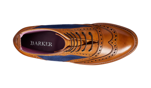 Grace - Cedar Calf / Blue Suede - Barker Shoes Rest of World