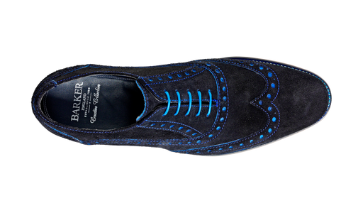 Grant - Navy / Blue Suede - Barker Shoes Rest of World