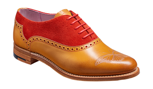 Gwen - Cedar Calf / Red Suede - Barker Shoes Rest of World