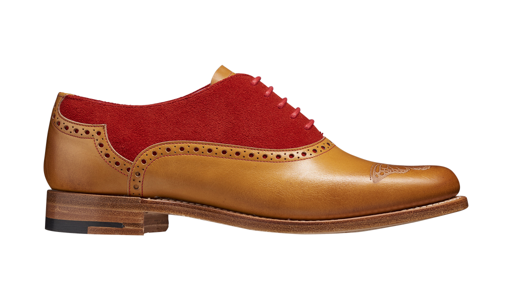 Gwen - Cedar Calf / Red Suede - Barker Shoes Rest of World