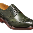 Kelmarsh - 橄榄绿粒面翼尖布洛克鞋