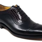 Nicholas - 黑色小牛皮 Burg 鳄鱼皮