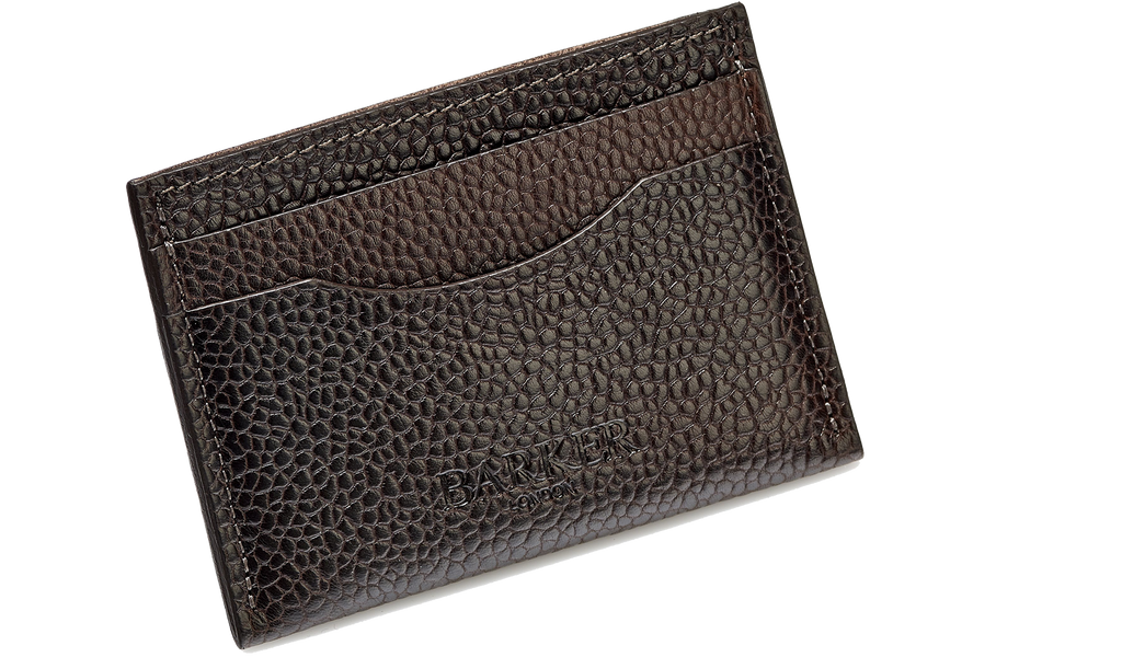 Card Holder Curved - Dark Brown Grain